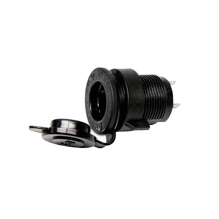 1 - Tomada de isqueiro 12V com tampa embutida para barco campista