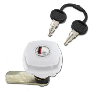 1 - ZADI White Square Lock for Hatches with Rotor and Keys