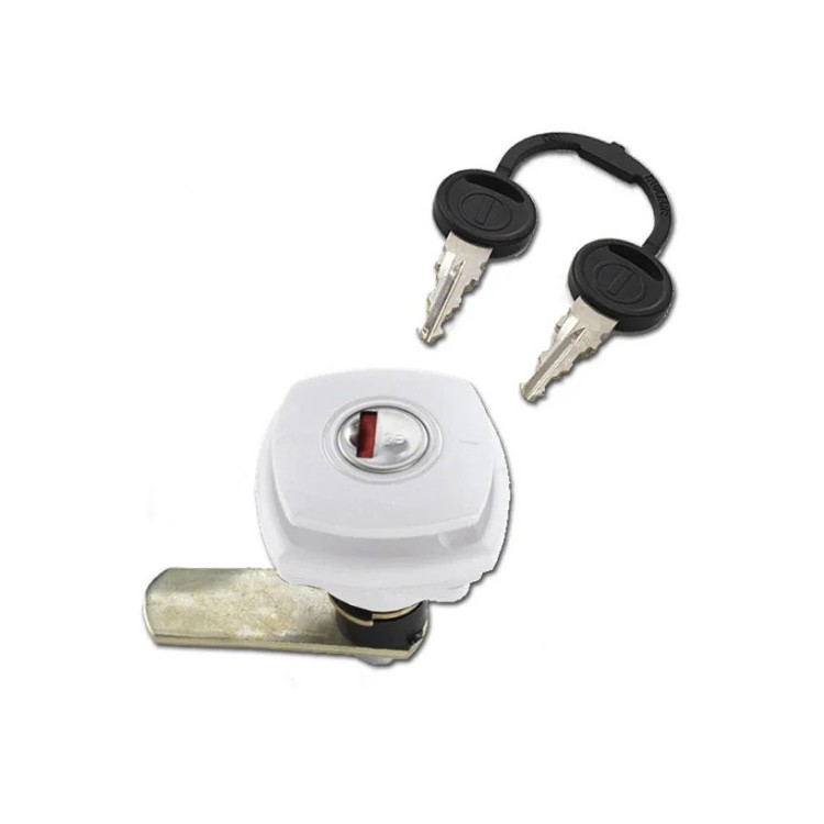 1 - ZADI White Square Lock for Hatches with Rotor and Keys