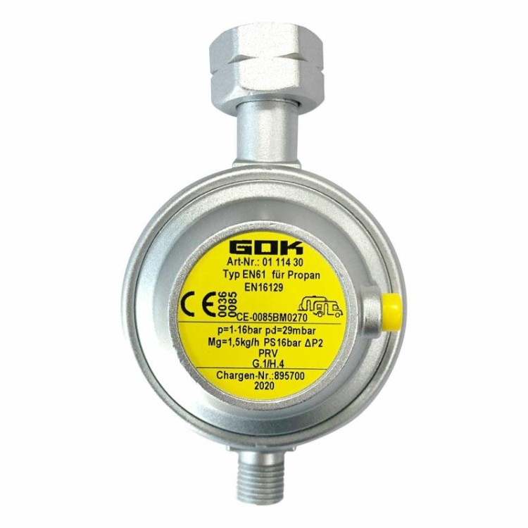 1 - Regulador de Pressão de GÁS Conexão Italiana 1,5 Kg/h Caravana