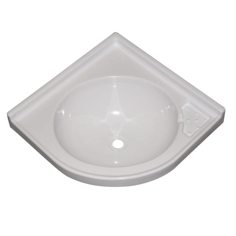 1 - Lavandino Lavello ad Angolo per Camper 418x418x130 mm Bianco