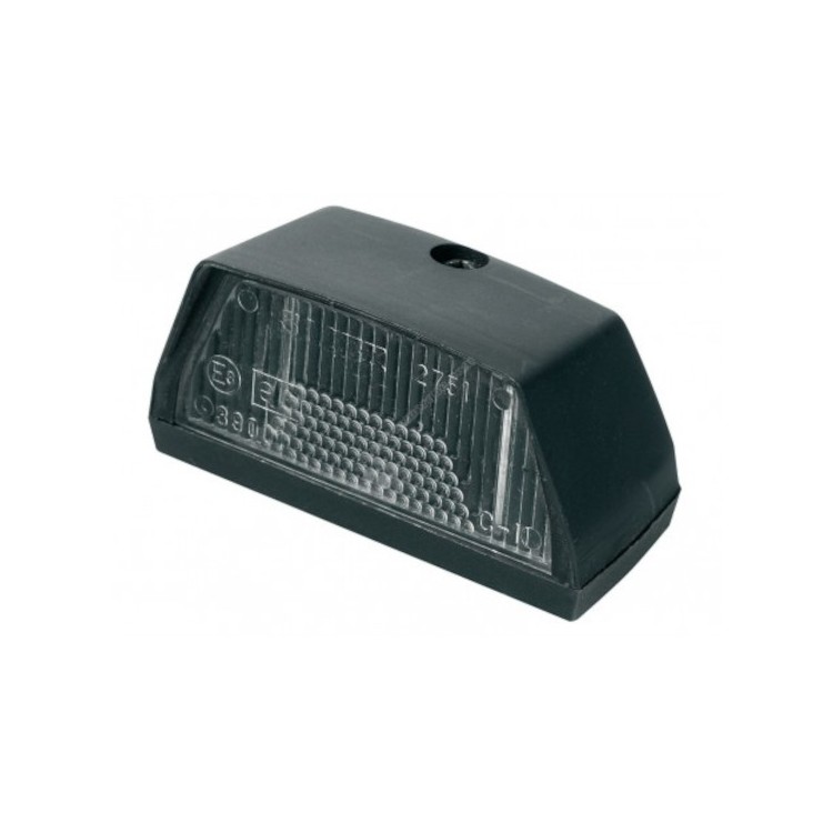 1 - Porta Lampada Luce Targa 12V 24V Verticale Piccola per Camper Camion Trattore Omologata E3