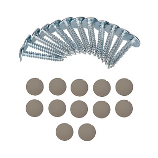 1 - KIT 12-teilige graue Schrauben und Schraubenabdeckungen für Seitz S3 S4-Fenster