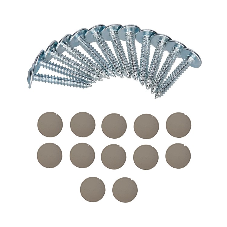 1 - KIT 12-teilige graue Schrauben und Schraubenabdeckungen für Seitz S3 S4-Fenster