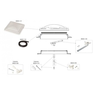 2 - Coperchio Ricambio per Oblò 40x40 Fiamma Vent TurboVent Crystal Cupola