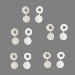 1 - KIT de 10 tapas de rosca blancas con base de 13,6 mm