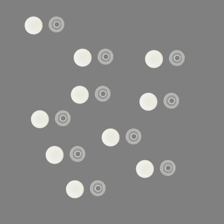 1 - KIT 10 White Screw Cover Caps with 10mm Base