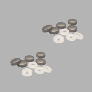 1 - KIT van 10 grijze schroefdoppen met een basis van 10 mm