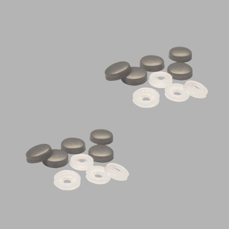 1 - KIT van 10 grijze schroefdoppen met een basis van 10 mm