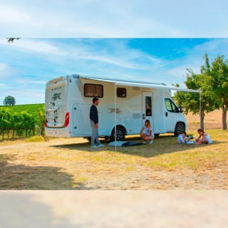 5 - Toldo de varanda Fiamma F45s 190 Polar Branco Branco com Capa Cinza Royal Cinza