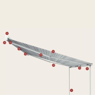 2 - Toldo Veranda Fiamma F45s 400 Blanco Polar Blanco con Cobertura Gris Royal Gris