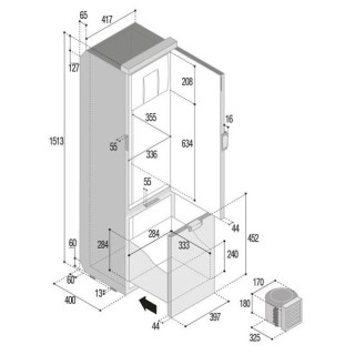 2 - Vitfrigo Slim150 140 Litre Compression Refrigerator Camper