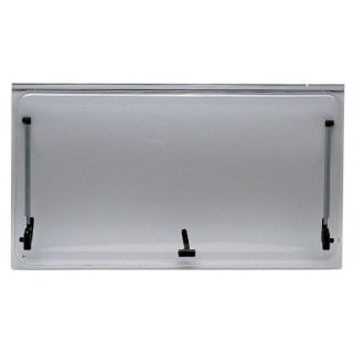 1 - Finestra Serie Integrale 700x450 Grigio con Compassi e Bloccafinestre