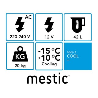 8 - Mestic MHC-40 Frigorífico Portátil Termoeléctrico 12V 220V Compresor Camper