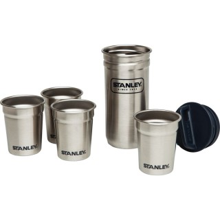 1 - Stanley Adventure SET 4 stalen glazen met waterfles