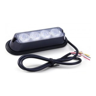 1 - Lampeggiante Stroboscopico Luce Arancione 4 LED Sincronizzabile Omologato