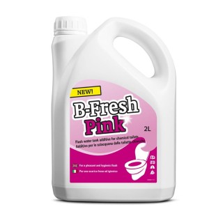 1 - Chasse d'eau B-FRESH rose 2 litres pour toilettes chimiques portables et à cassette dans les camping-cars