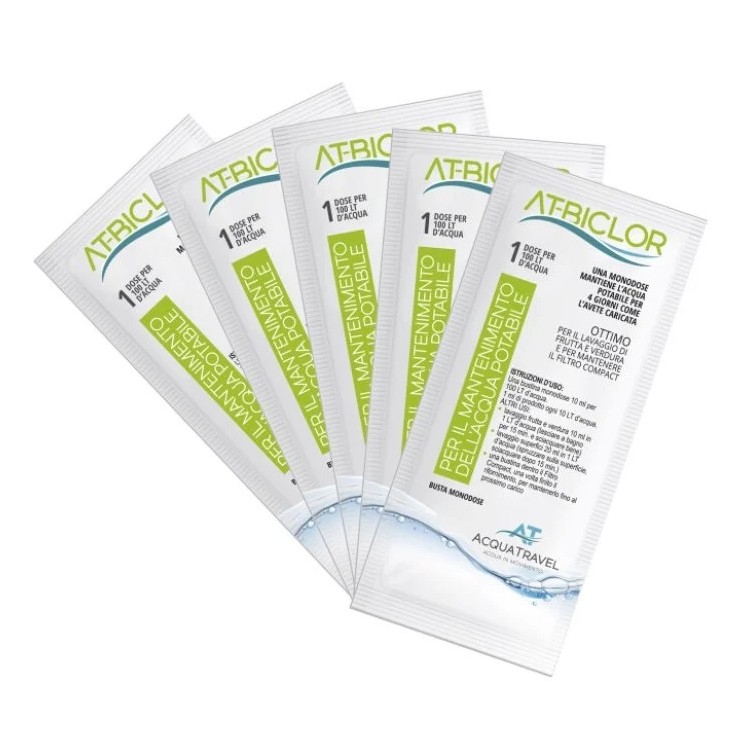 1 - Helder desinfectiemiddel voor de watertank 
verpakking van 20 sachets voor eenmalig gebruik AT-BICLOR Acquatravel camperboot