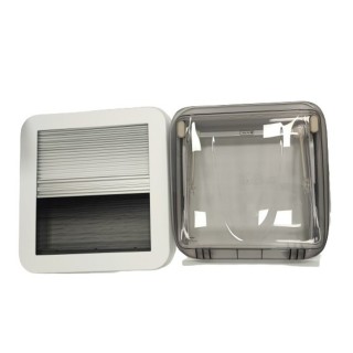 1 - Di-tec Camper Obl 40x40 transparente com cortina mosquiteira plissada