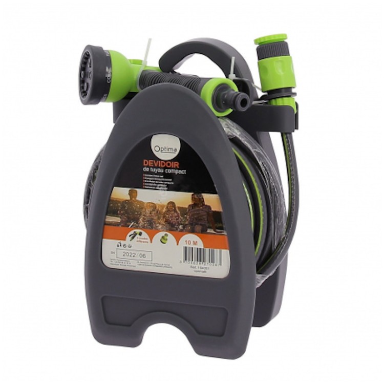 1 - 10 meter waterslang met minihaspel en ton