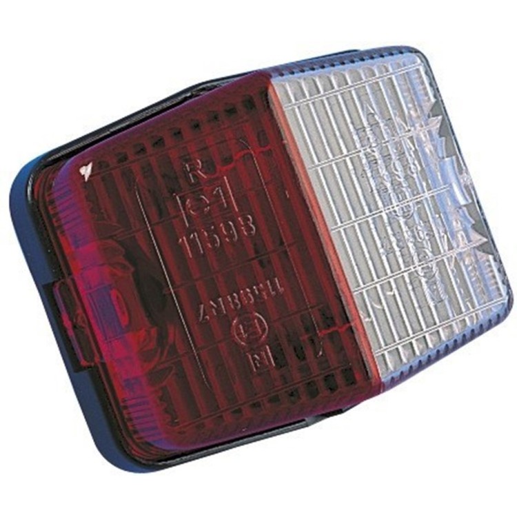 1 - Fanale Luce Ingombro Camper Caravan 12V Rosso Bianco Rombo