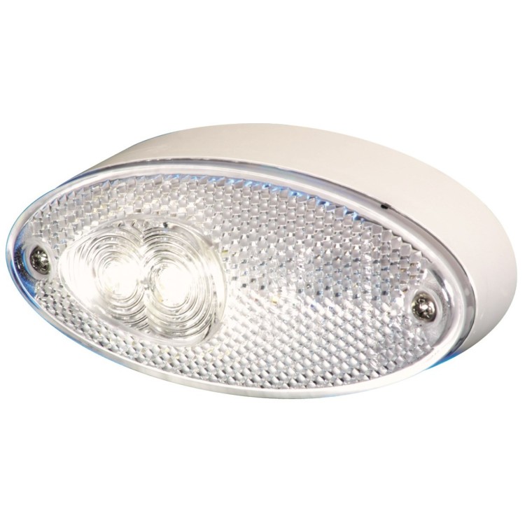 1 - Faro Di Posizione Anteriore Ovale 12V Camper Bianco