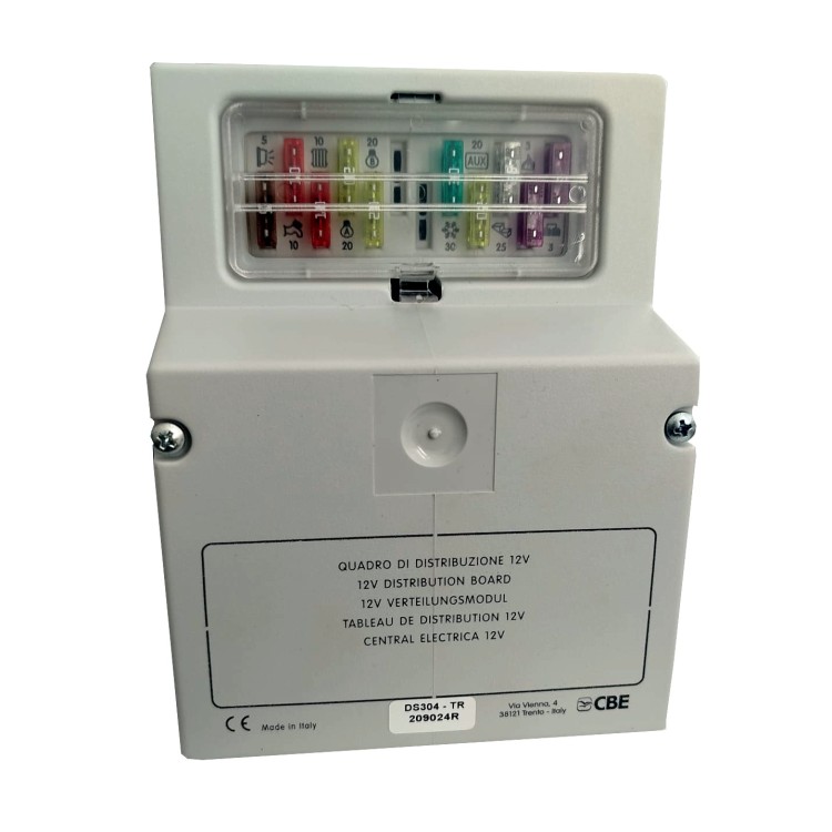 1 - Quadro Distribuzione 12V CBE DS304TR ricambio Centralina Trigano Camper