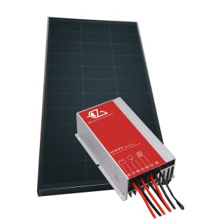 1 - Kit Fotovoltaico IBC 155W Regolatore MPPT Bluetooth 15A Staffe Cavo