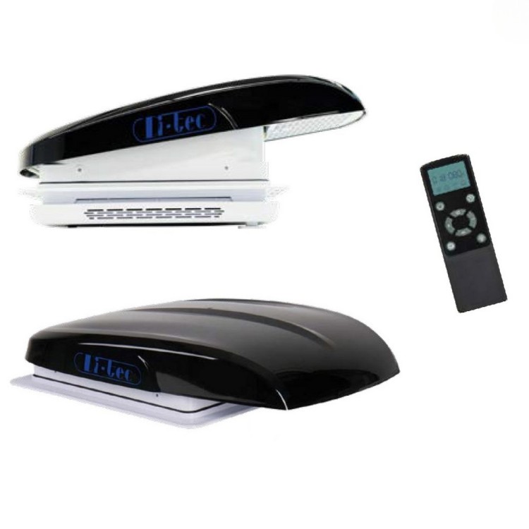 1 - Plus Fan Oblò Camper con Ventola 40x40 Nero Telecomando