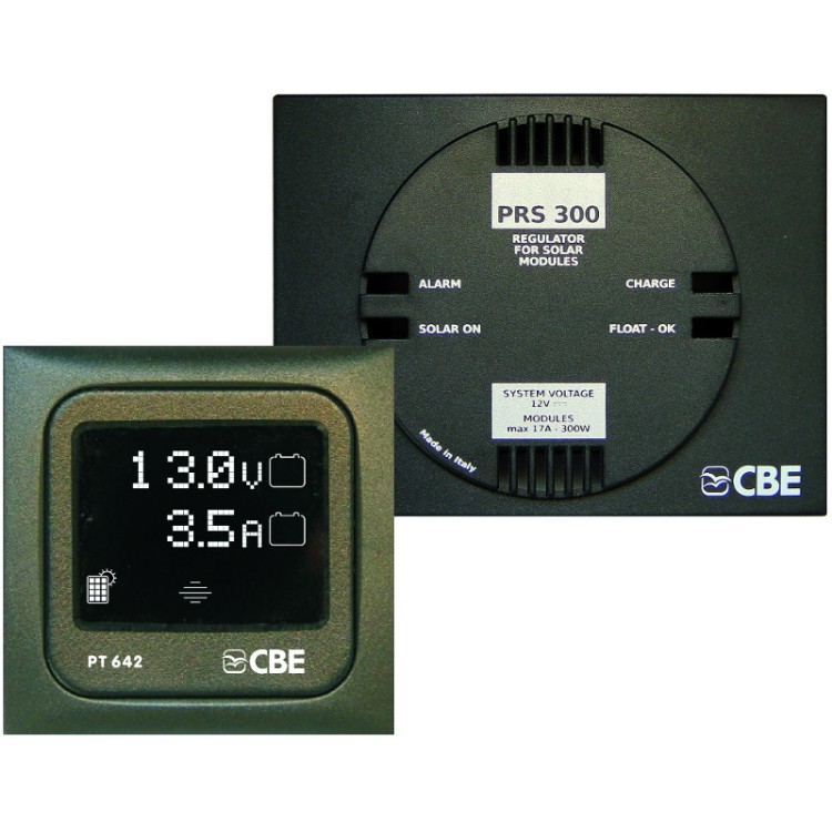 1 - KIT controlador de carga CBE PRS300 300W + display de campista CBE PT642