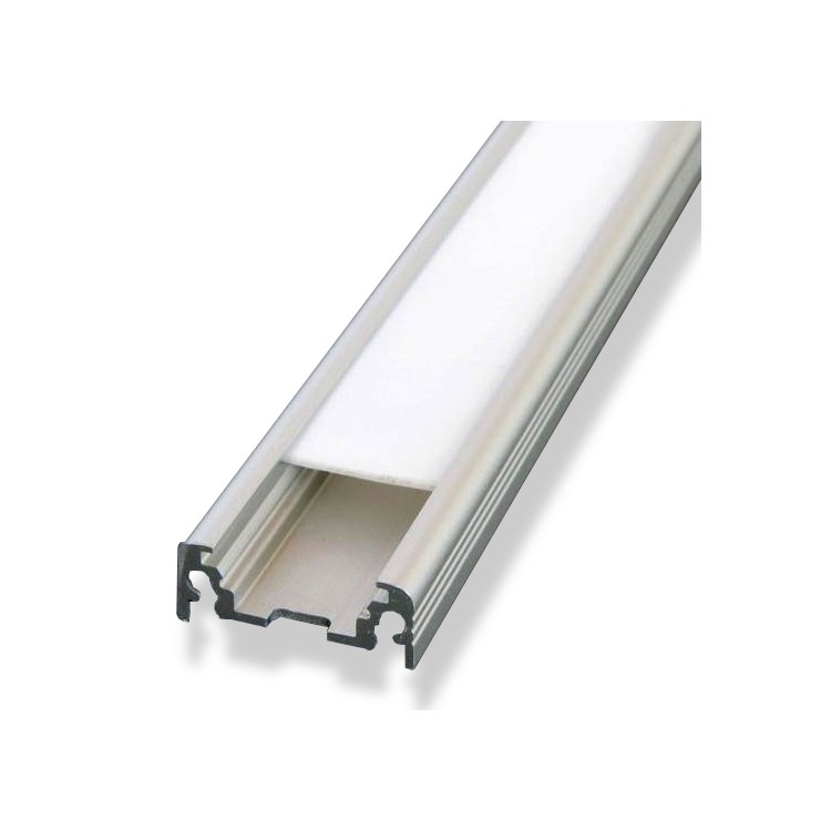 1 - Perfil de Aluminio para Tiras LED 1m + Tapa Opal