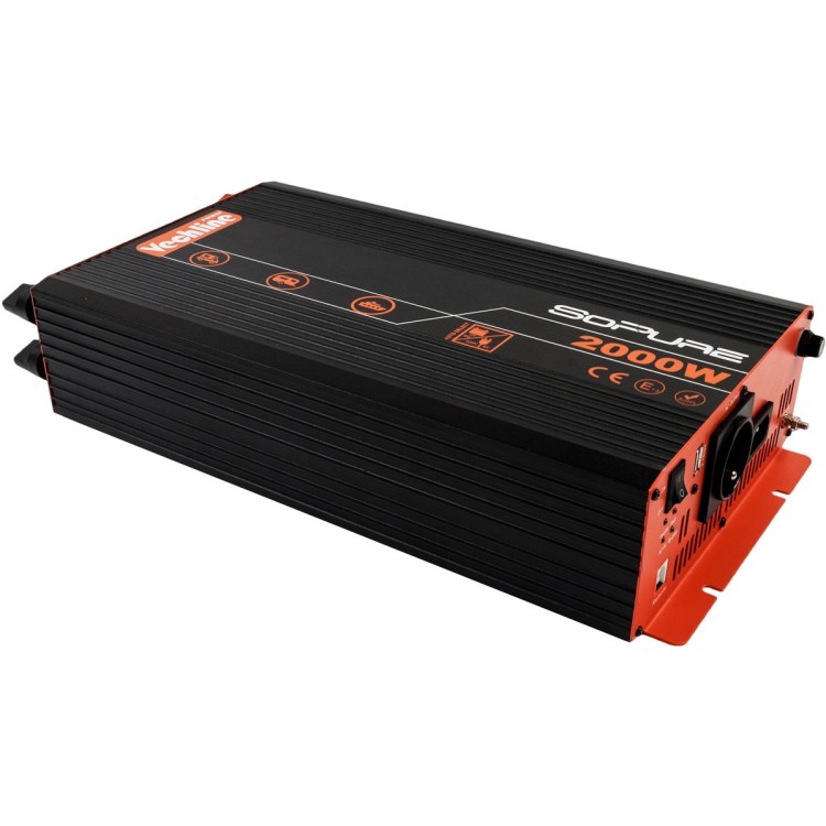 1 - VechLine Pure Wave Inverter 2000W 12V com controle remoto para barco campista
