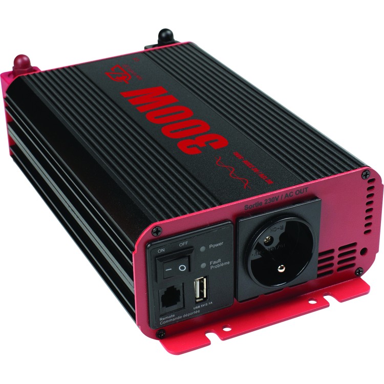 1 - Onduleur Camper 300W Pure Wave 12V Télécommande + MPS EZA