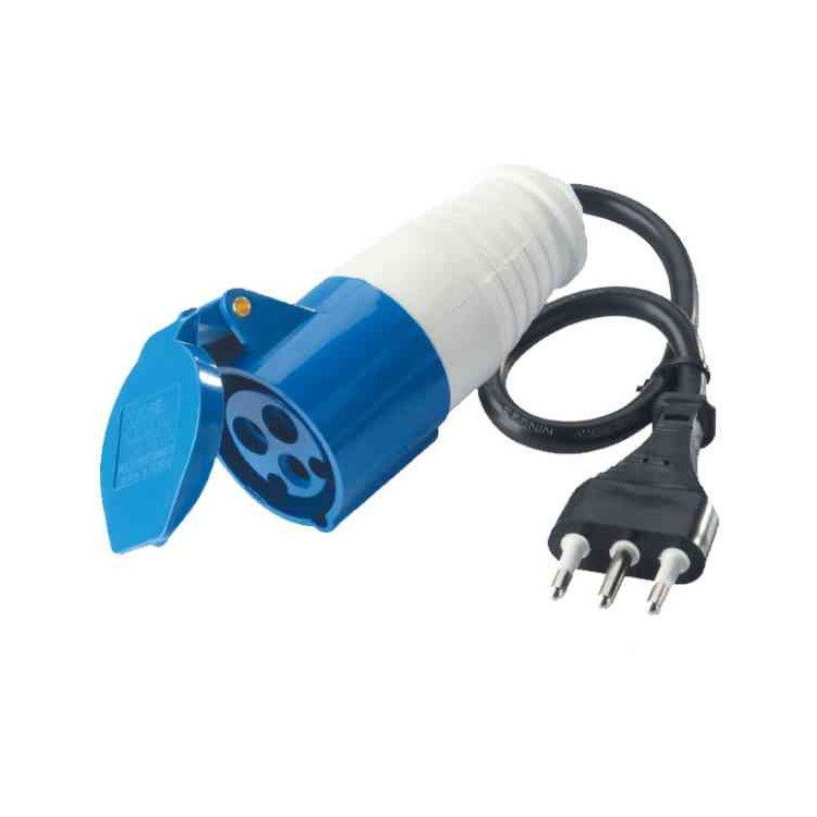 1 - Adaptateur prise italienne 16A vers prise industrielle CEE pour camping-car