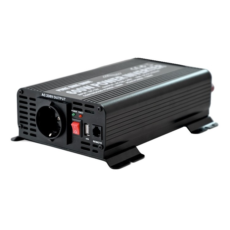 1 - CBE Omvormer ERP600 12V/230V met Zuivere Sinus 600W