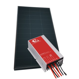 1 - Kit Fotovoltaico IBC 250W Regolatore MPPT Bluetooth 20A Staffe Cavo