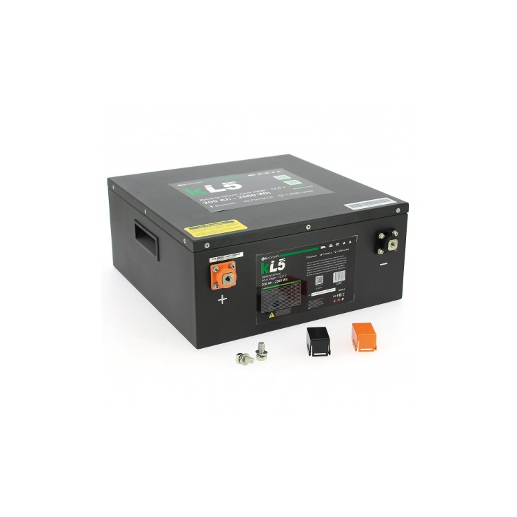1 - Koonekt KL5 200 Batteria litio LiFePO4 200Ah Camper Bluetooth
