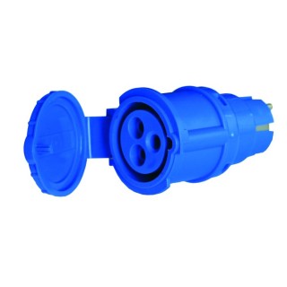1 - Adaptateur de prise Schuko à prise bleue CEE CBE R429 camping-car caravane