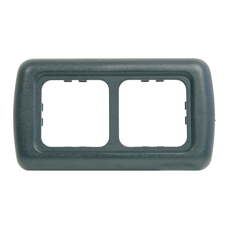 1 - Cornice 2 Moduli CBE MAC2 Grigia per Prese e Comandi Camper Barca