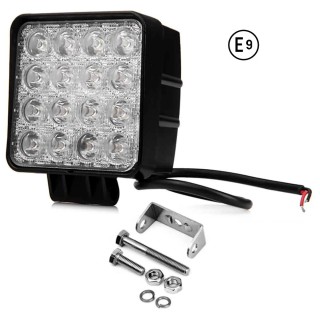 1 - Phare additionnel LED 48W 12V 24V Homologué pour les travaux tout-terrain