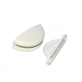 1 - White Half Moon Door Stop Fiat210 for Camper Door and External Storage