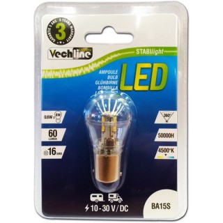 1 - Ampoule LED BA15S 12V 24V Camping-car 4500K