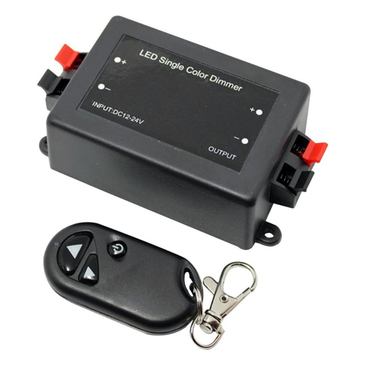 1 - Potenciômetro dimmer 12V 24V 8A Controle remoto de rádio RF para tiras de LED