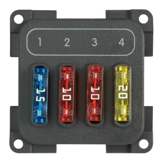 1 - Sicherungshaltermodul mit 4 integrierten CBE MPF4-Sicherungen für Wohnmobilboote