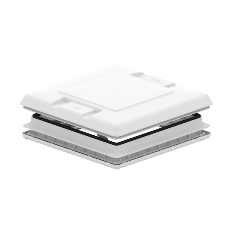 1 - Obl Vent 50 Fiamma 50x50 Blanc Occultant et Moustiquaire pour Camping-Car