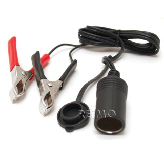 1 - Clips de batterie avec prise allume-cigare 12 V avec capuchon