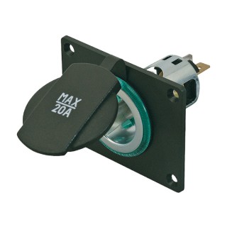1 - Prise encastrée 12V D21 avec couvercle CBE R414-I pour camping-car et bateau