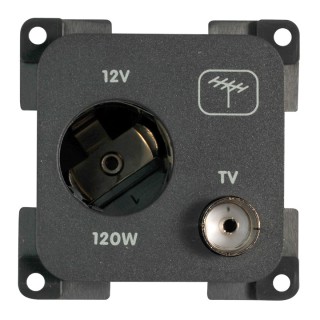 1 - Prise 12V Diamètre 21 + Prise TV CBE MP12ATV Camping Car