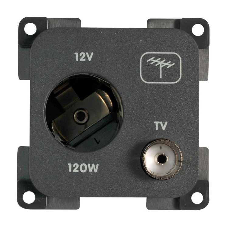 1 - Prise 12V Diamètre 21 + Prise TV CBE MP12ATV Camping Car