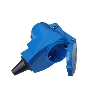 2 - CEE 230V Flying Blue Socket + Schuko CBE R523 for Camper Caravan